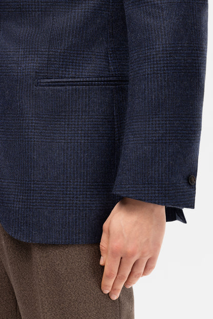 Burgundy-blue PoW checkered jacket