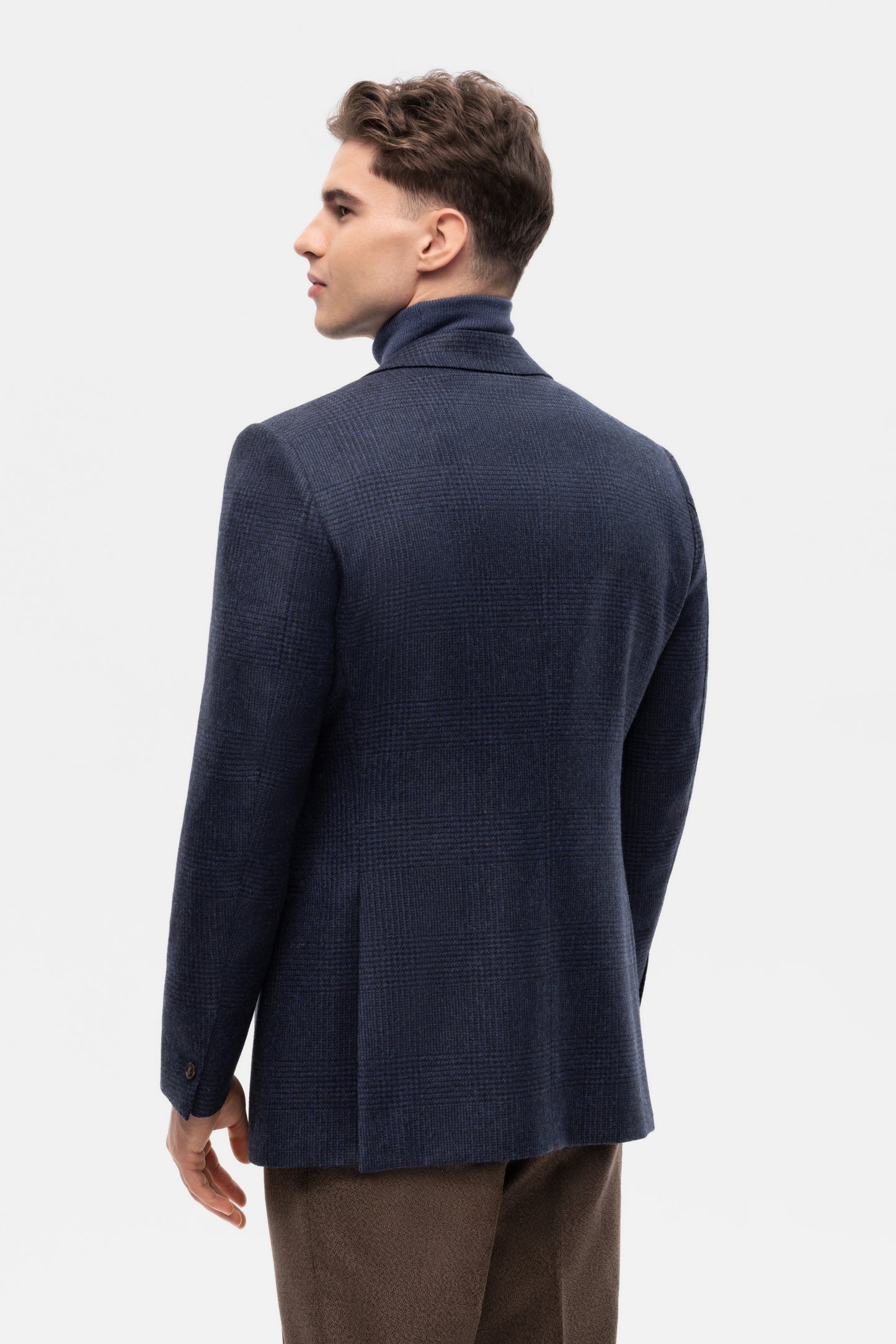 Burgundy-blue PoW checkered jacket