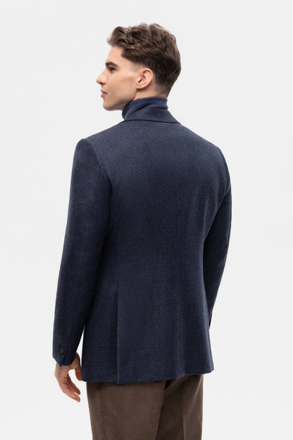 Burgundy-blue PoW checkered jacket