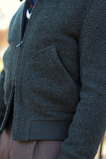 Undyed wool bomber jacket