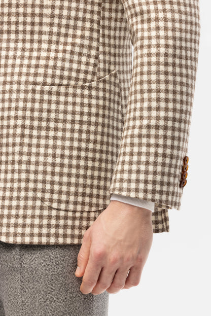 Burgundy-blue PoW checkered jacket