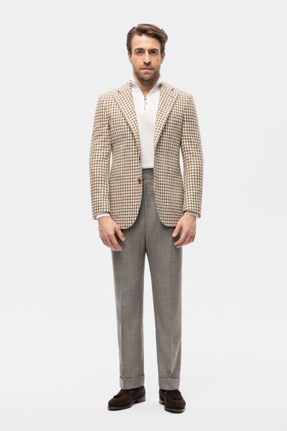 Burgundy-blue PoW checkered jacket