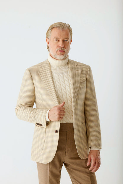 Veste à carreaux beige