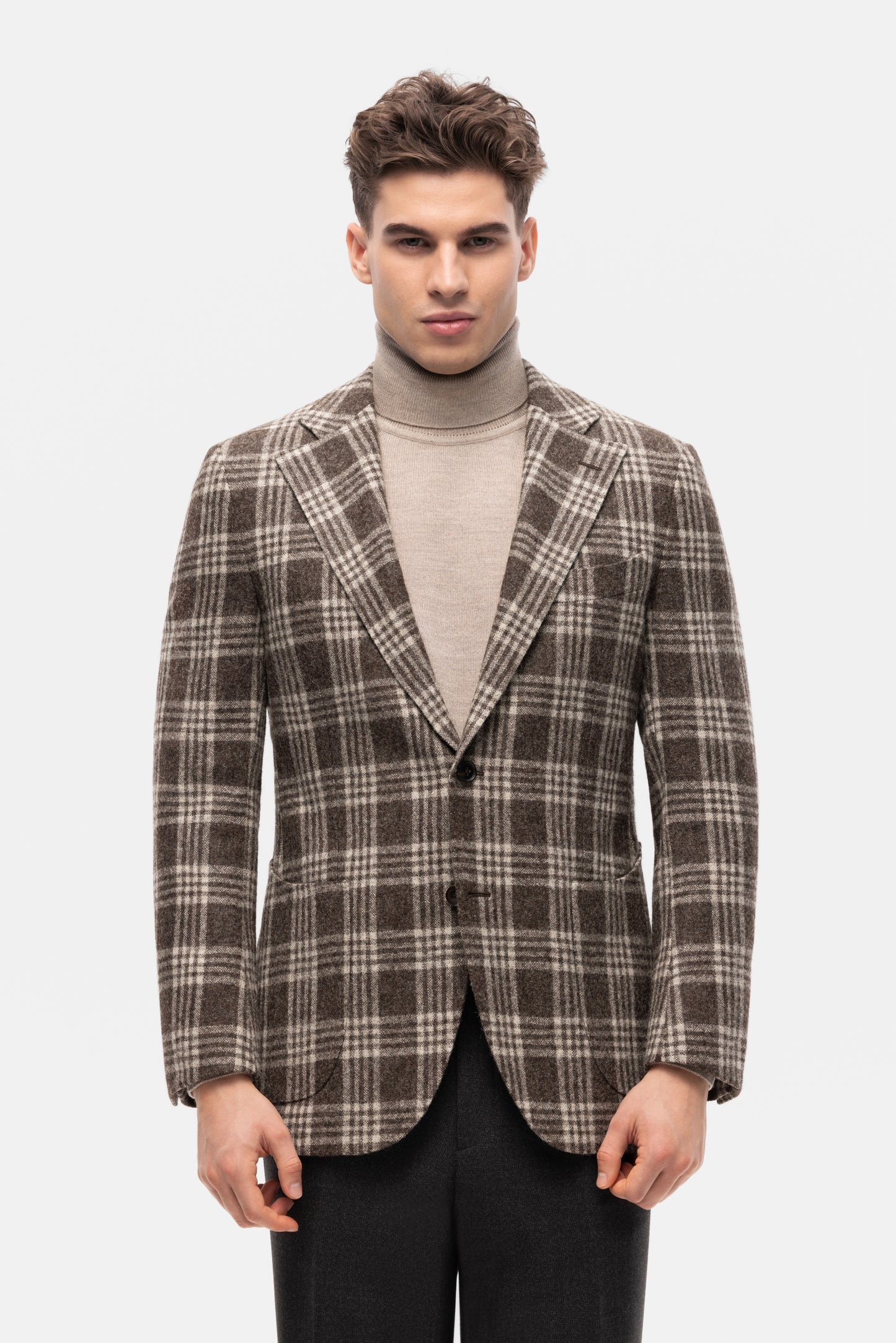 Burgundy-blue PoW checkered jacket