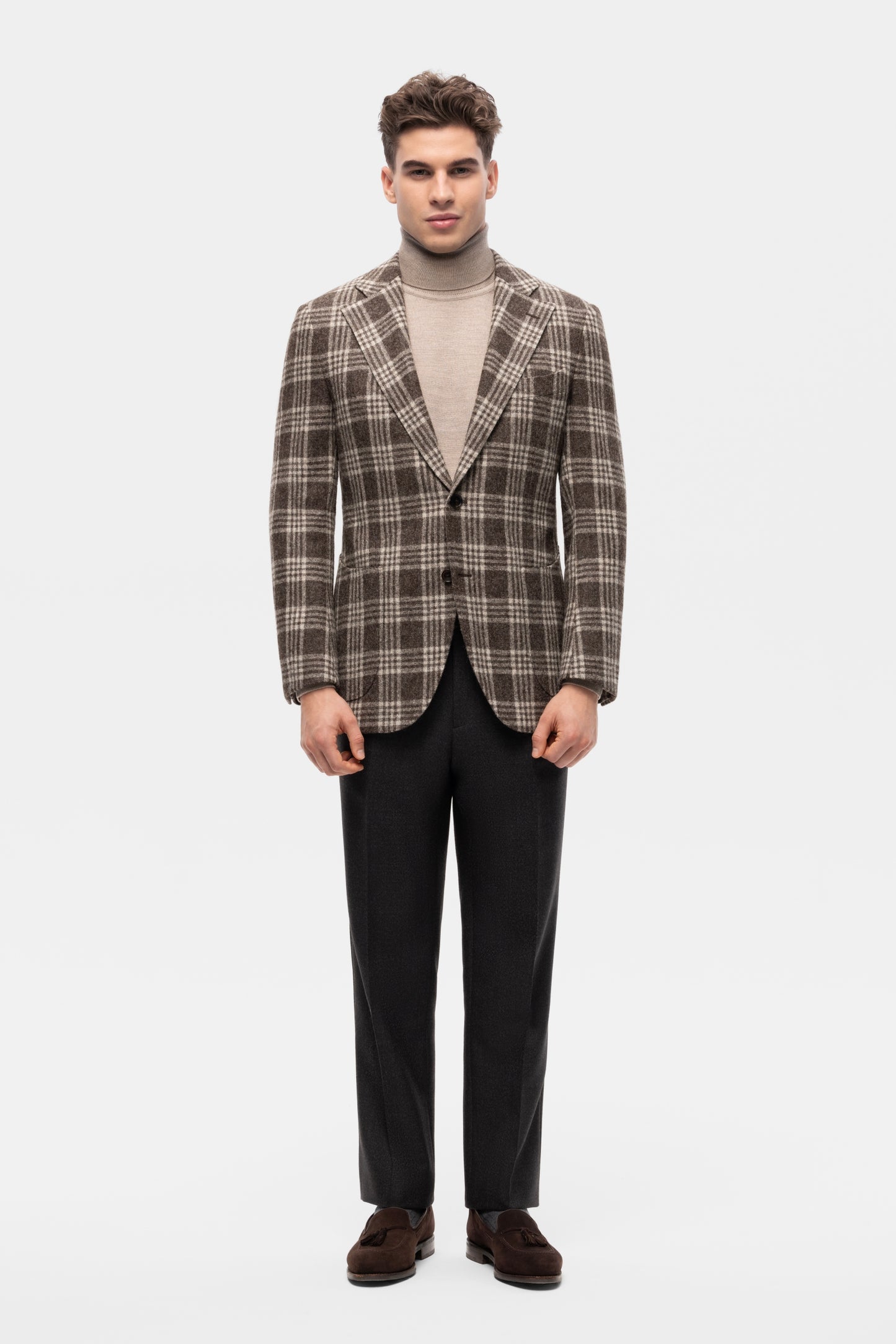 Burgundy-blue PoW checkered jacket