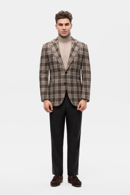 Burgundy-blue PoW checkered jacket