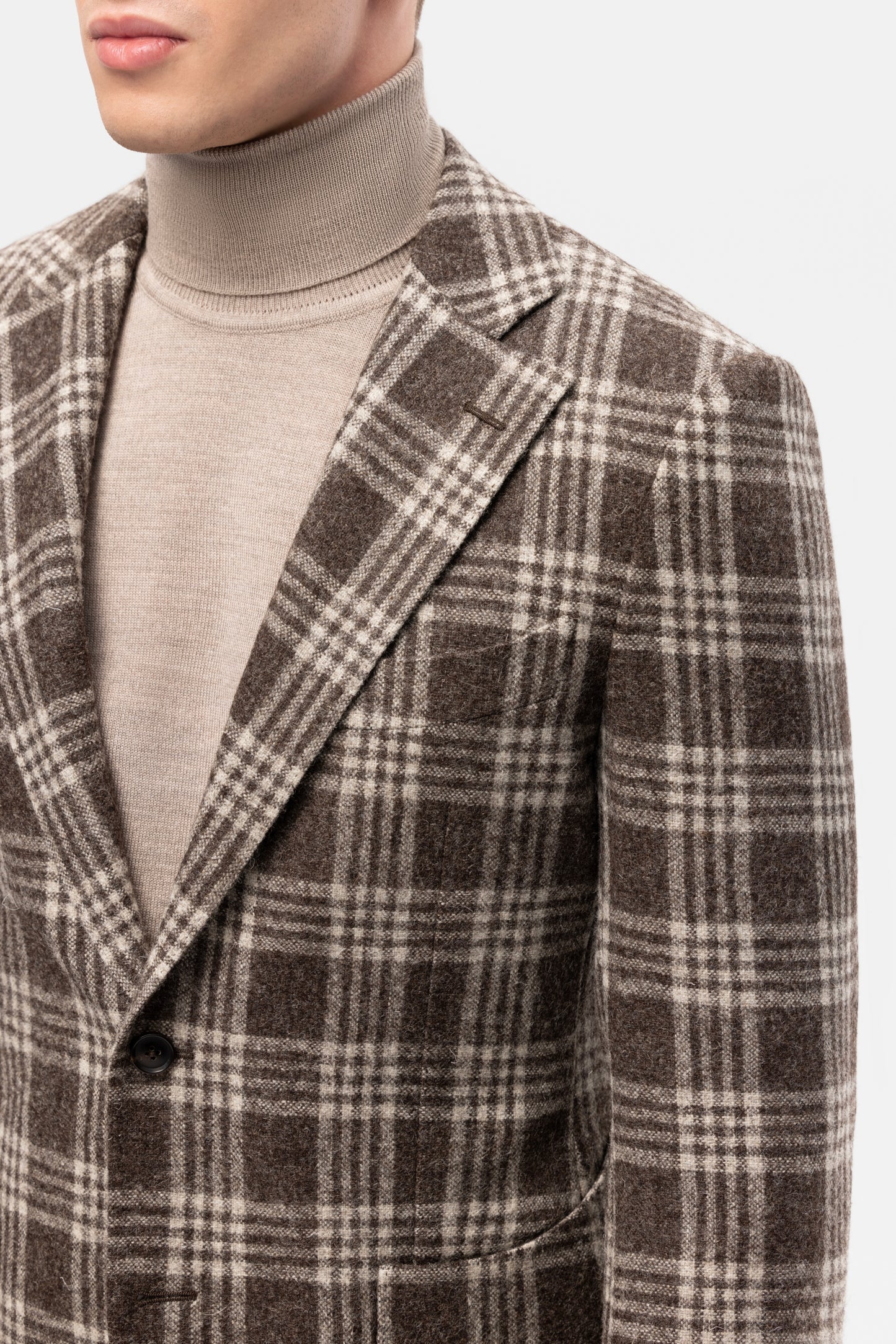 Burgundy-blue PoW checkered jacket