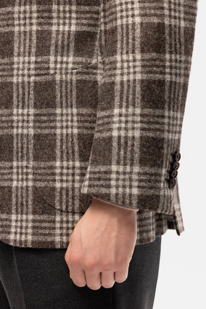 Burgundy-blue PoW checkered jacket