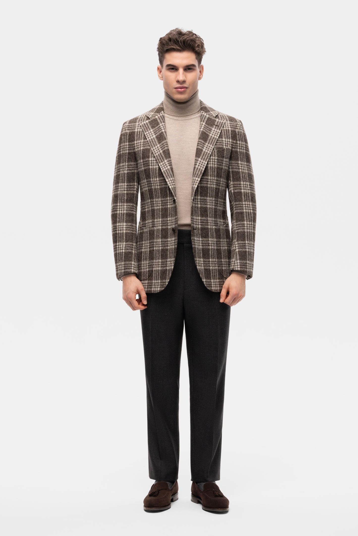 Burgundy-blue PoW checkered jacket