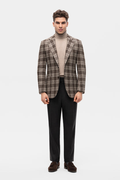 Burgundy-blue PoW checkered jacket