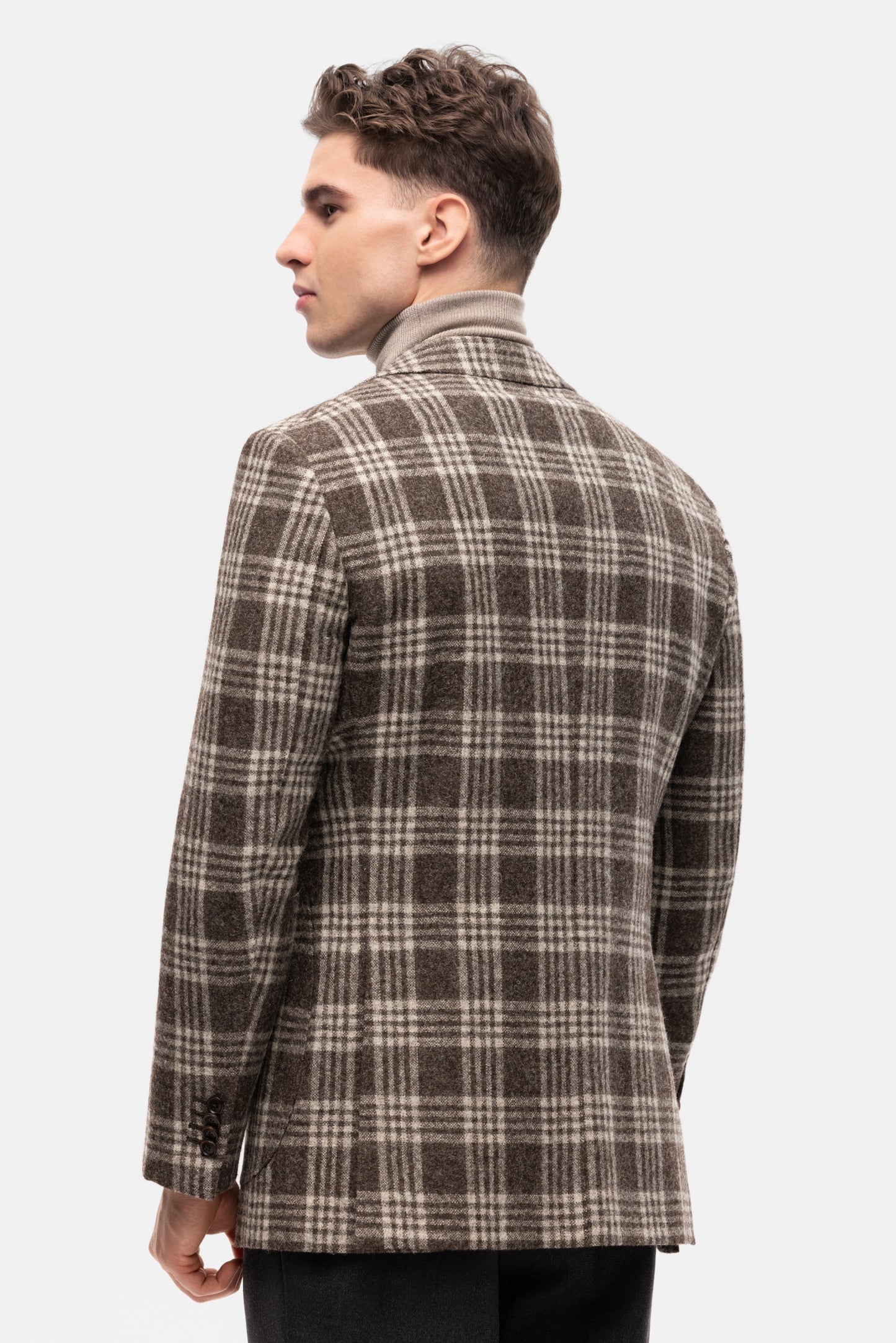 Burgundy-blue PoW checkered jacket