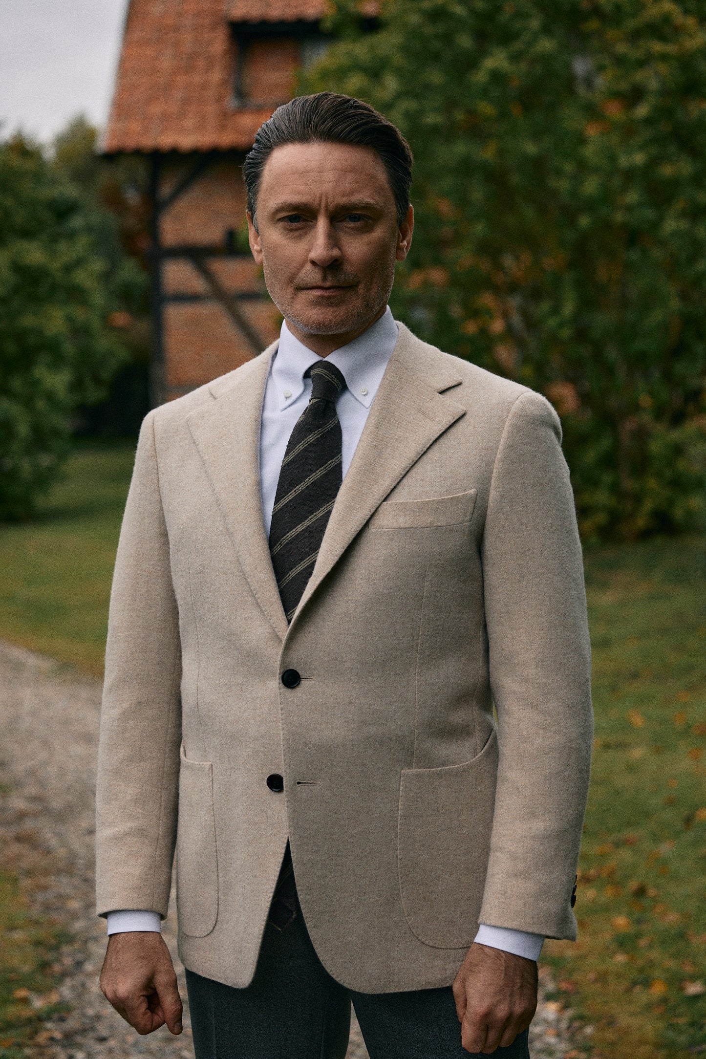 Burgundy-blue PoW checkered jacket