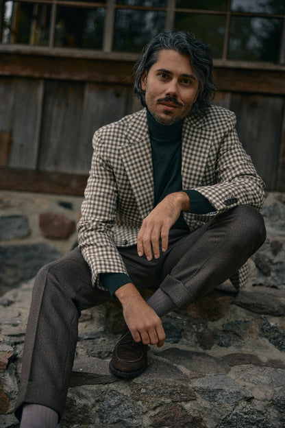 Burgundy-blue PoW checkered jacket