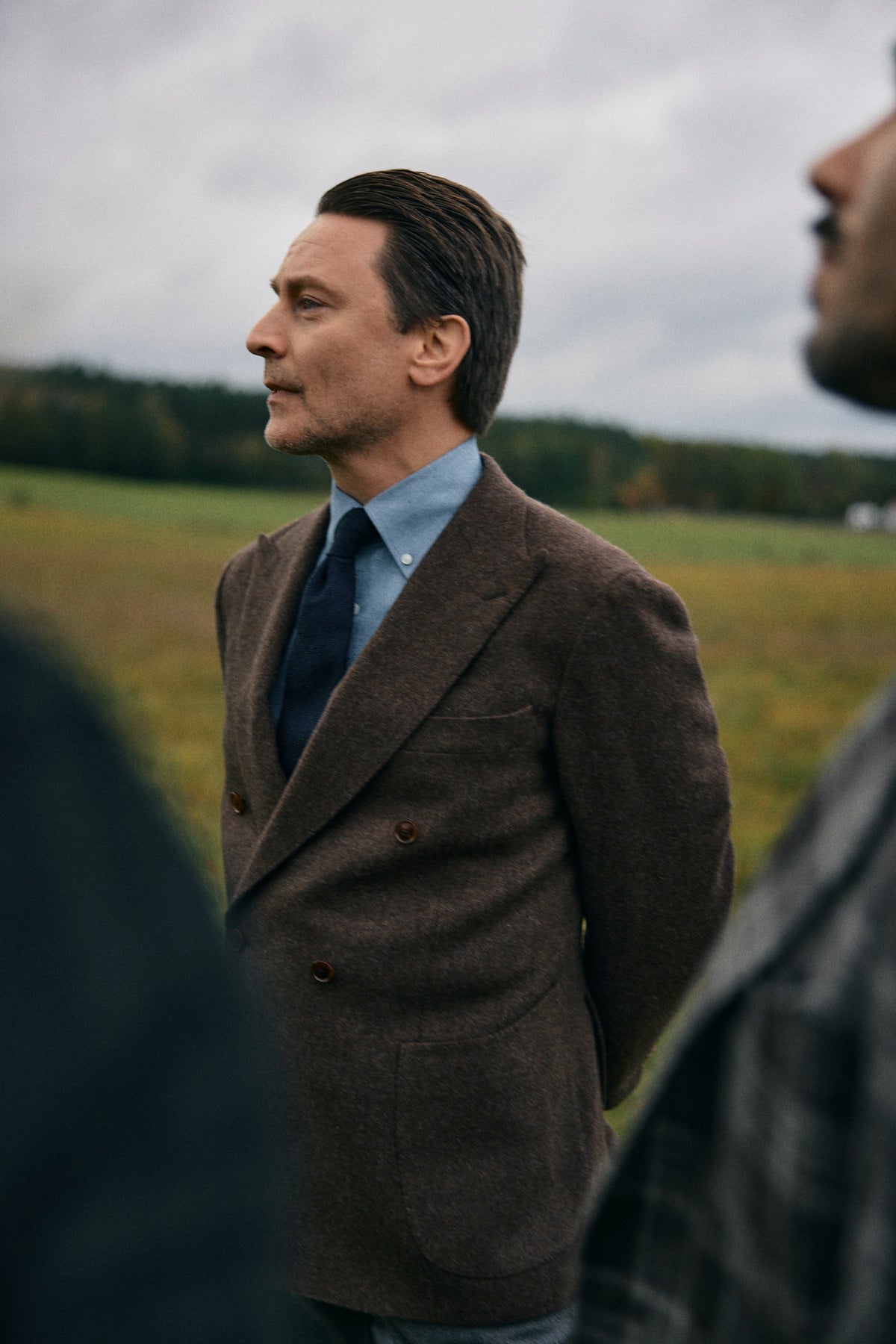 Brown brushed wool double-breasted jacket – Herse