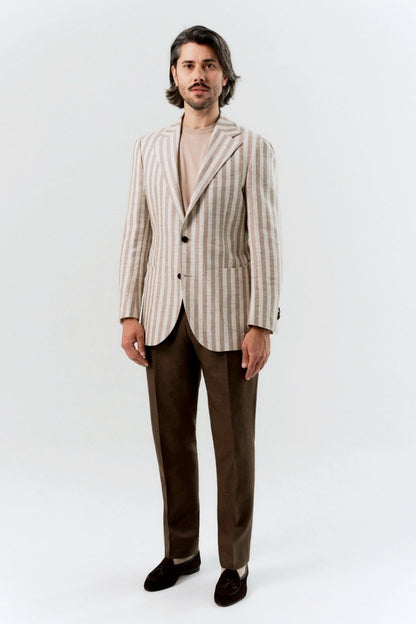 Cream and beige Ferla striped jacket