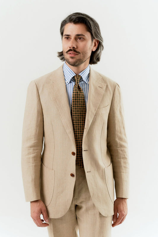 Veste en lin sable Albini