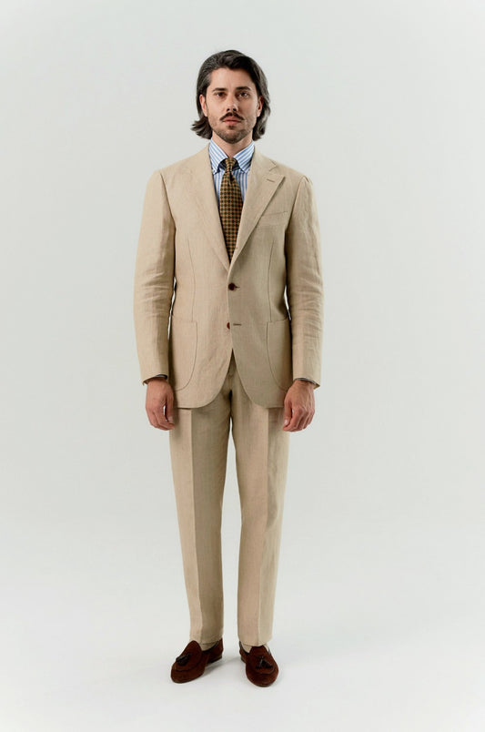 Veste en lin sable Albini