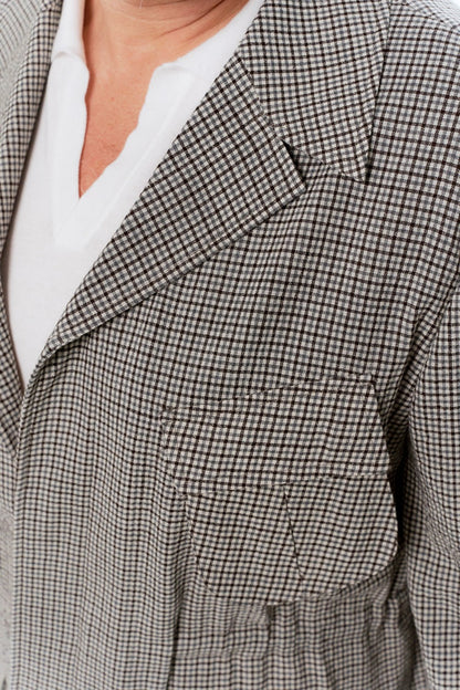Gray wool seersucker jungle jacket