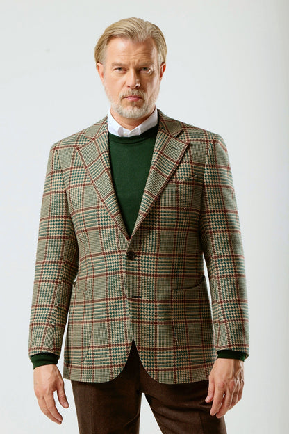 Veste à carreaux beige