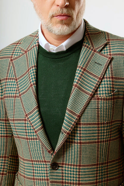 Veste à carreaux beige