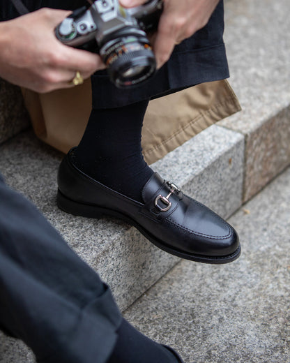 Czarne horse bit loafers Myrqvist