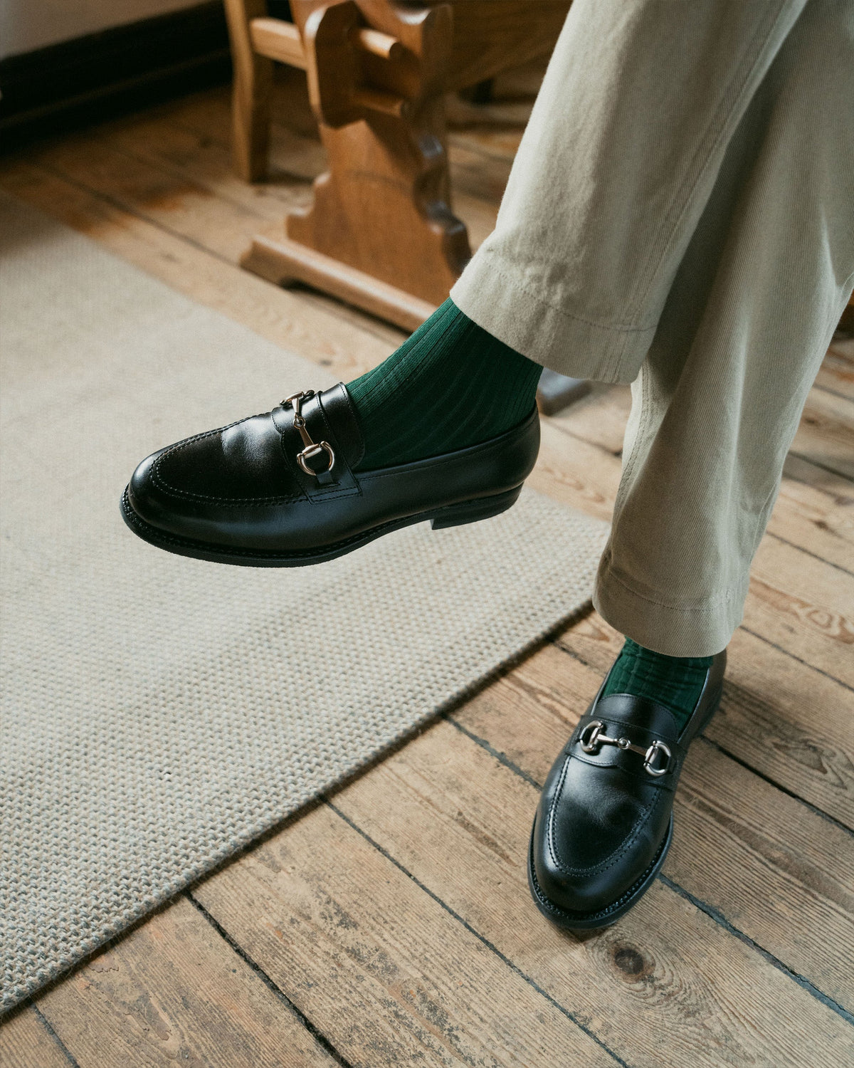 Czarne horse bit loafers Myrqvist