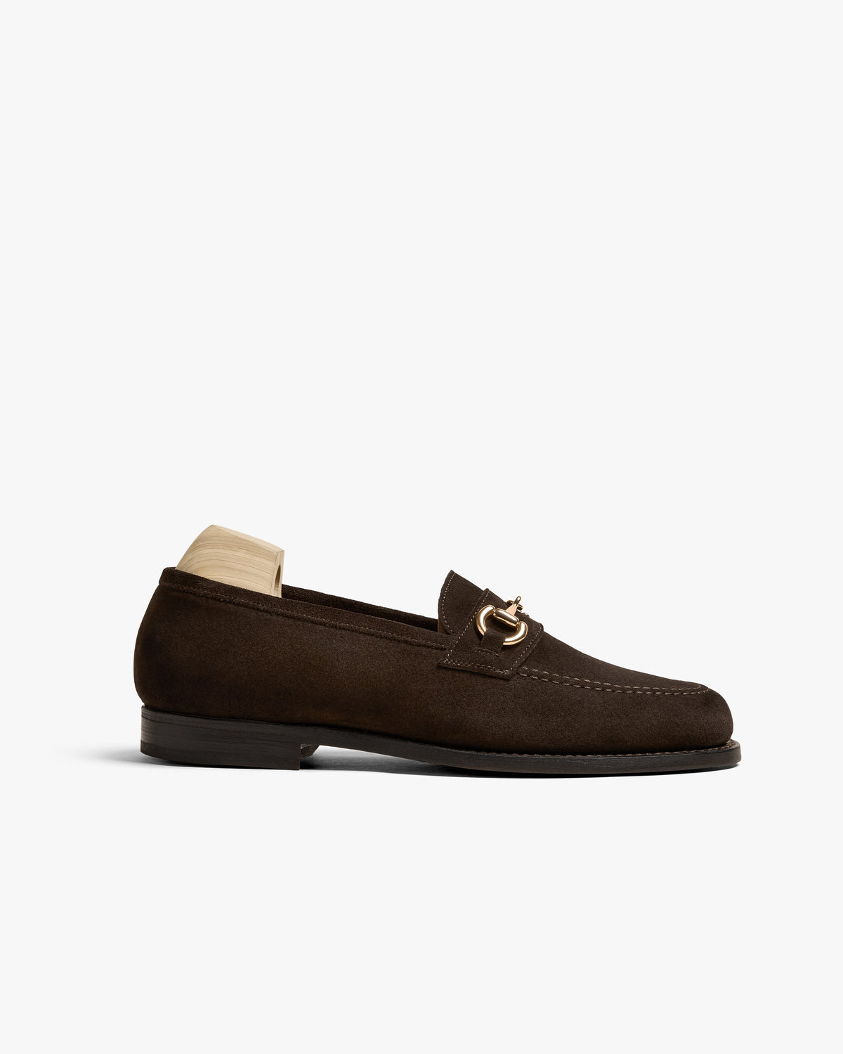 Myrqvist dark brown suede horse bit loafers