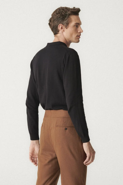 Pantalon en flanelle légère caramel
