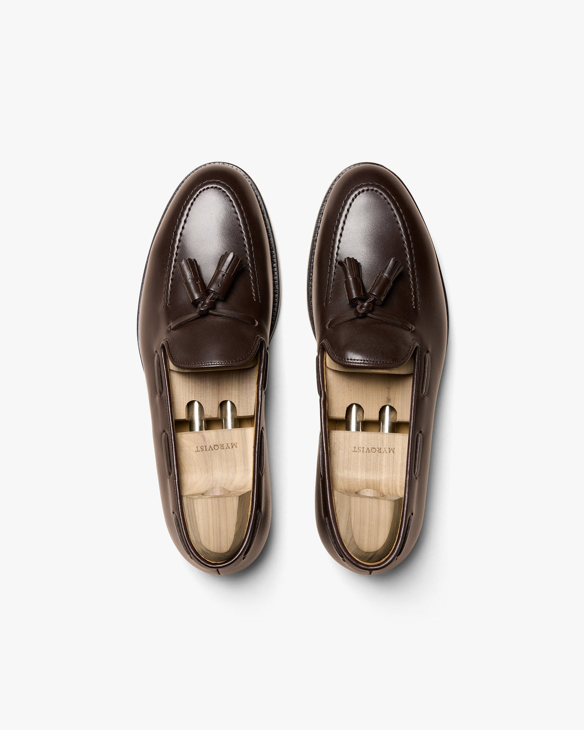 Ciemnobrązowe tassel loafers Myrqvist