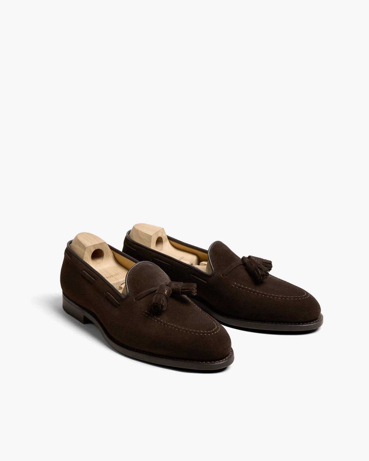 Myrqvist dark brown suede tassel loafers
