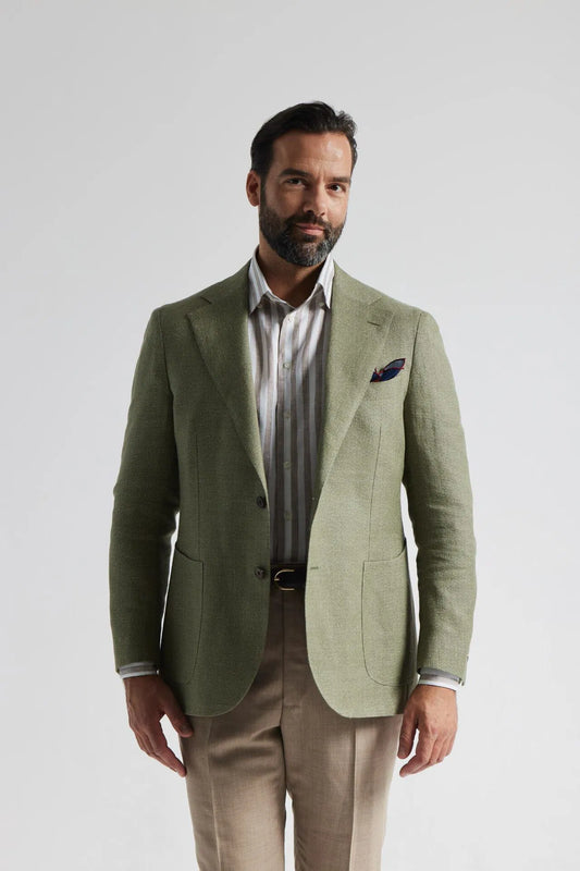 Veste verte en laine/lin