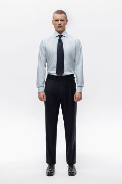 Navy blue herringbone Winter Australis wool suit