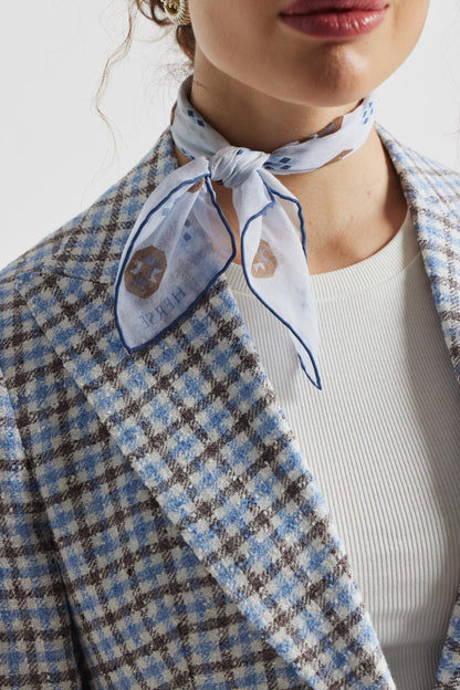 Veste à carreaux bleu et marron Ferla