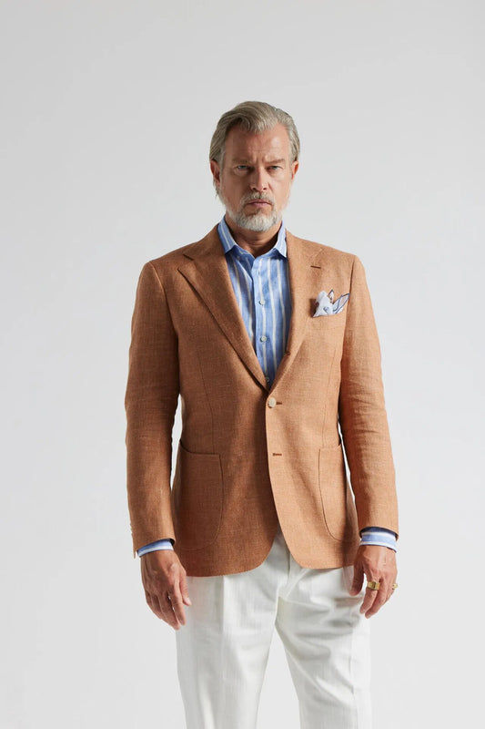 Veste orange en laine/lin