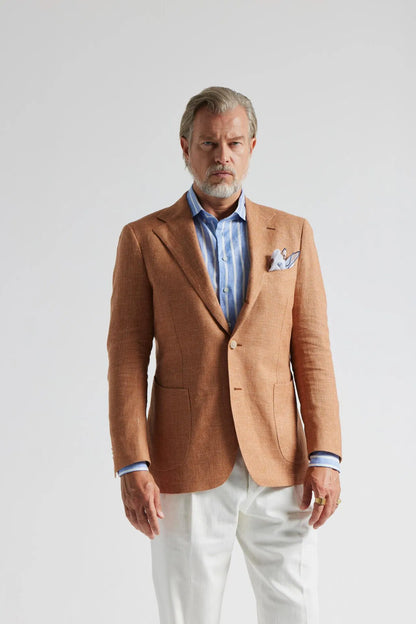 Veste orange en laine/lin