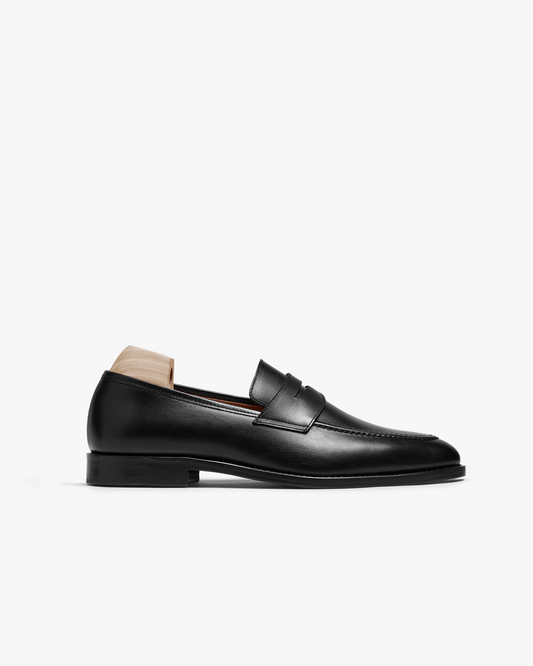 Czarne penny loafers Myrqvist