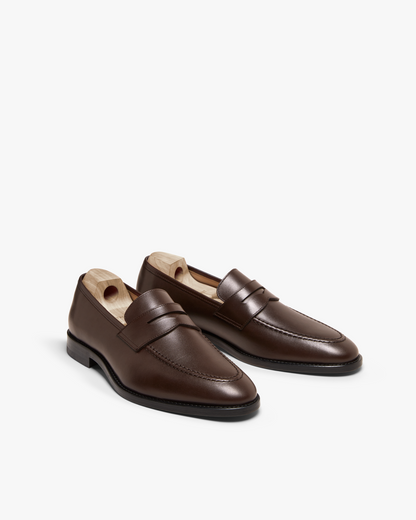Ciemnobrązowe penny loafers Myrqvist