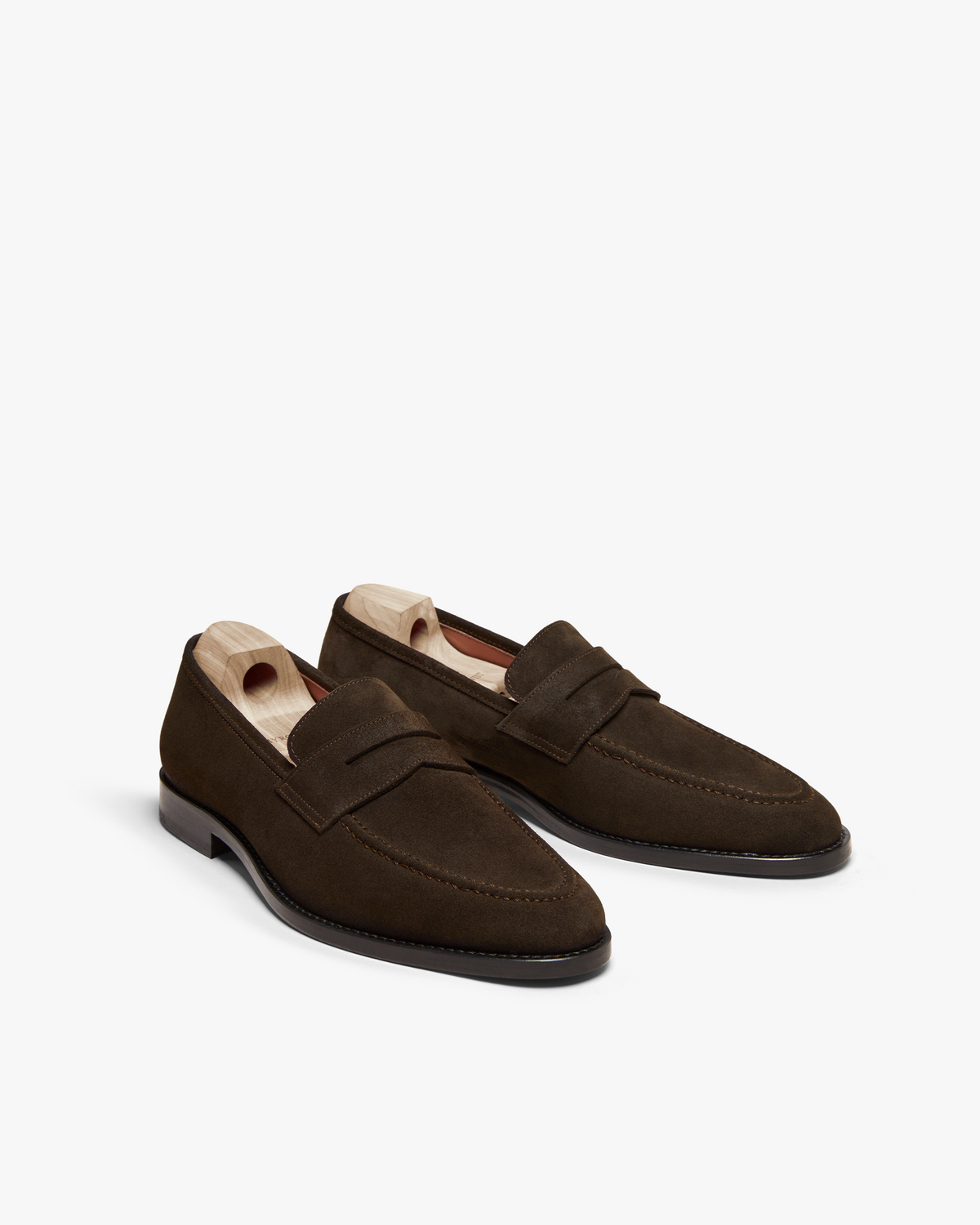 Myrqvist dark brown suede penny loafers