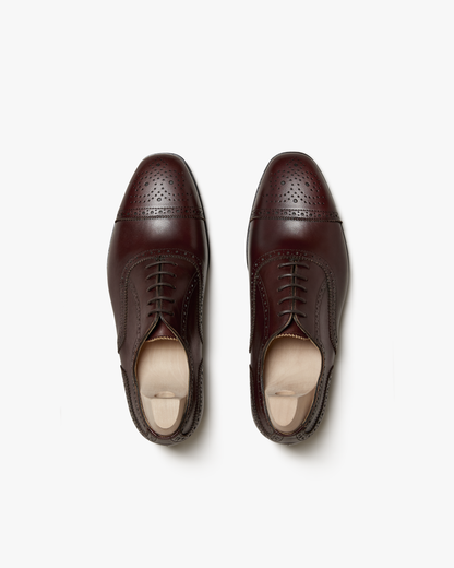 Myrqvist dark brown brogued Oxfords