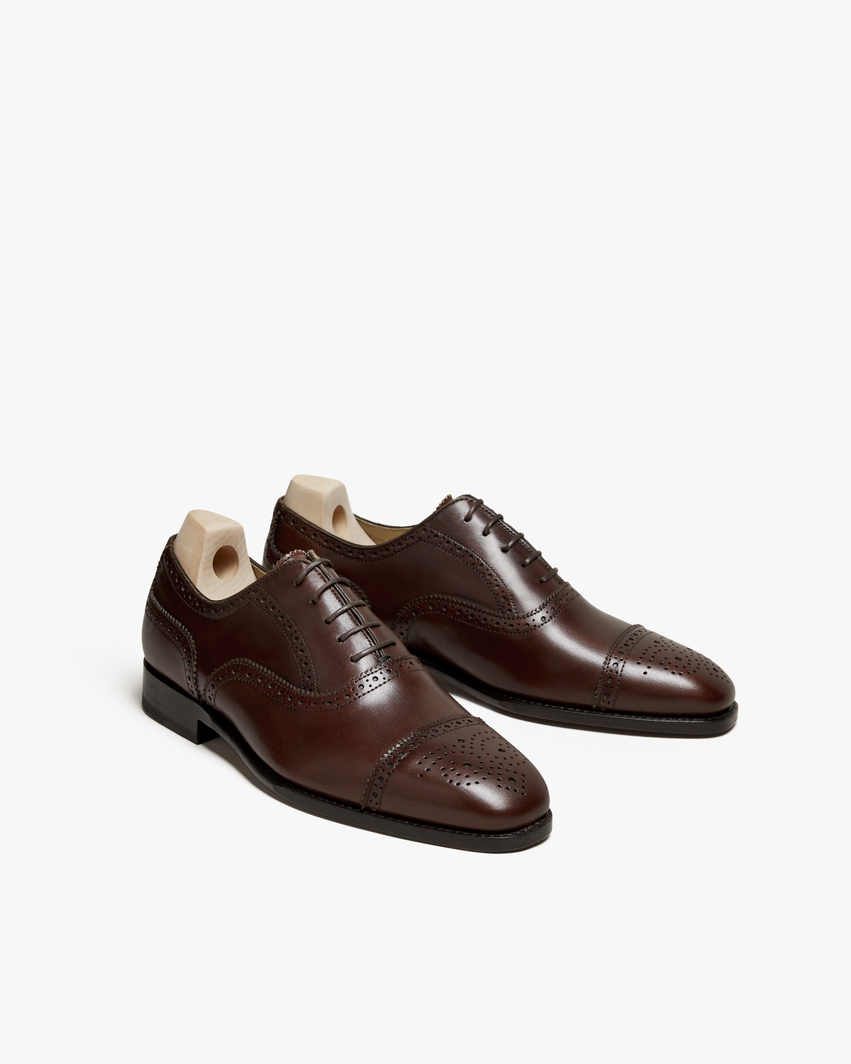Myrqvist dark brown brogued Oxfords