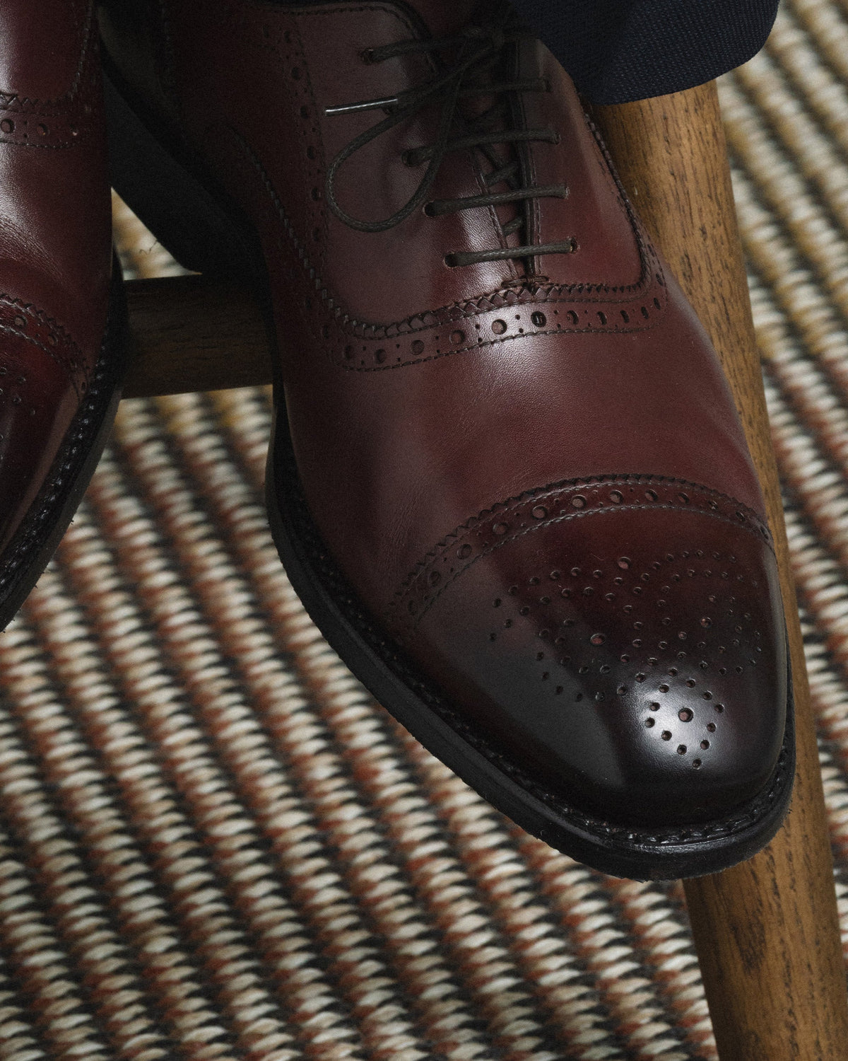 Myrqvist dark brown brogued Oxfords
