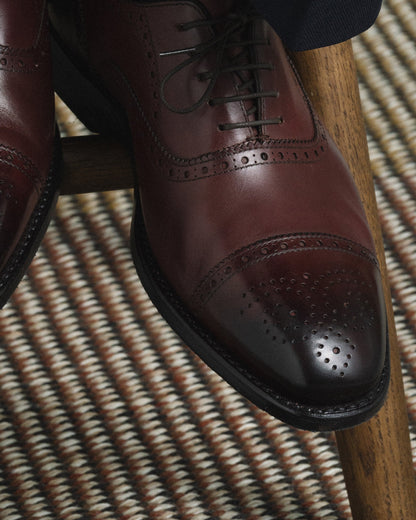 Myrqvist dark brown brogued Oxfords