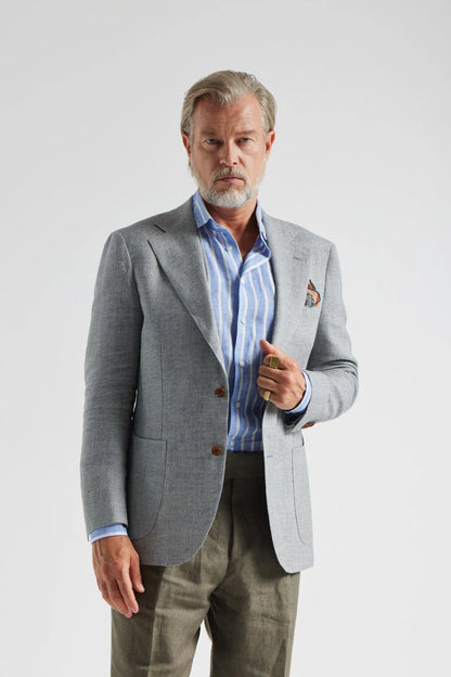 Veste grise en laine/lin