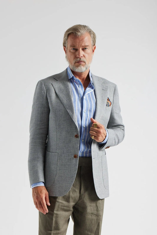 Veste grise en laine/lin