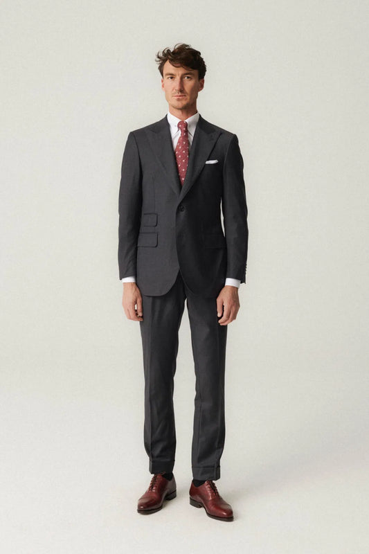 Costume gris en laine/soie Loro Piana