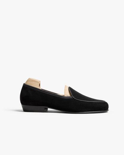 Myrqvist black suede Belgian loafers