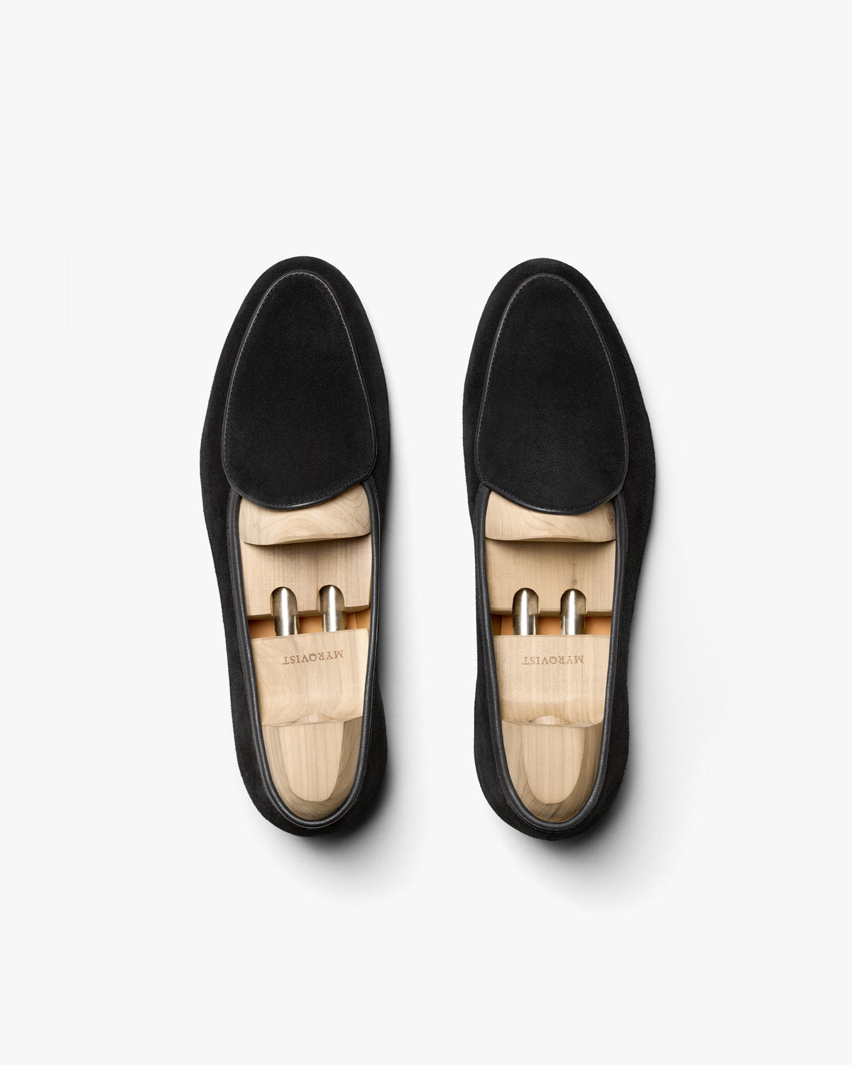 Myrqvist black suede Belgian loafers