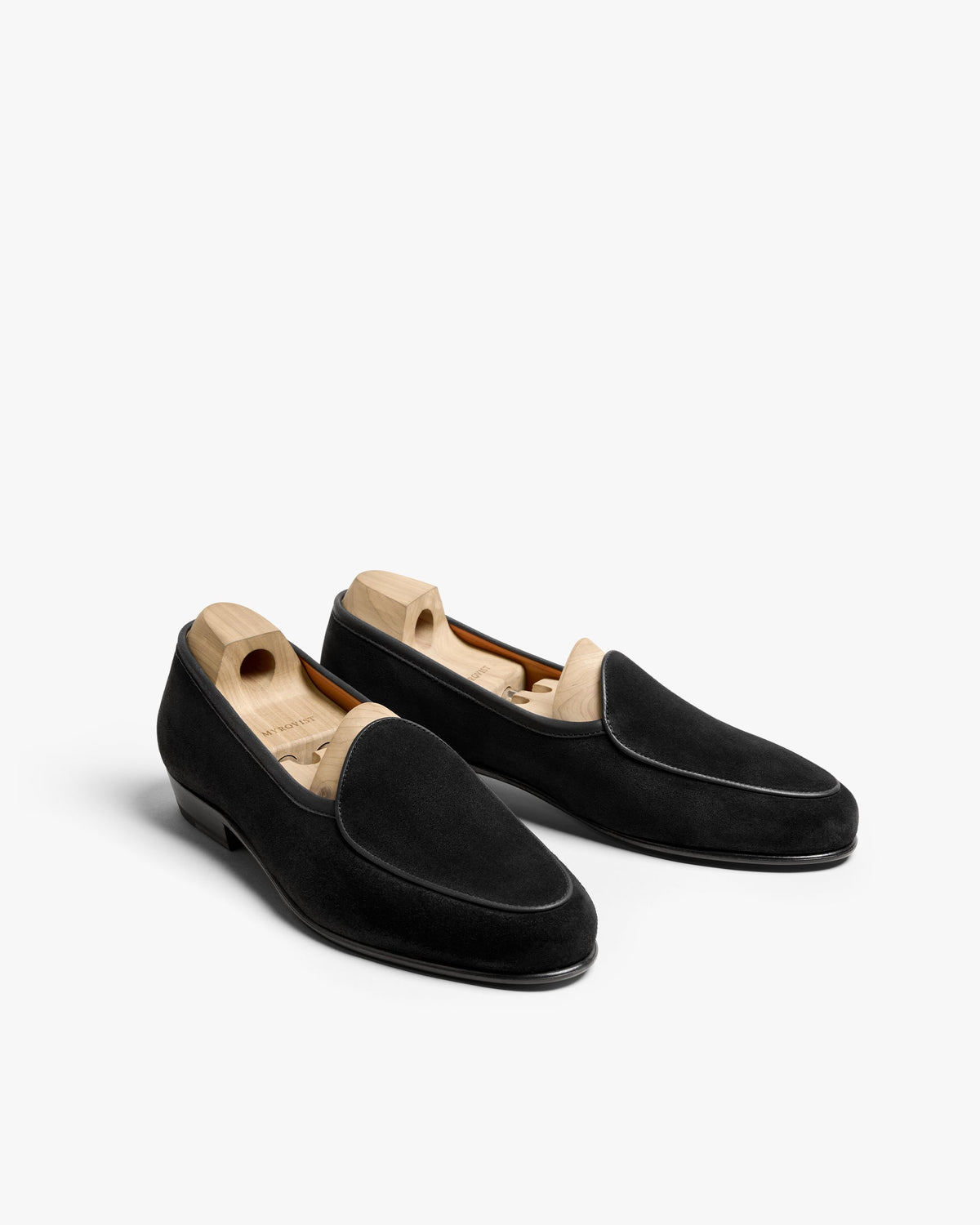 Myrqvist black suede Belgian loafers