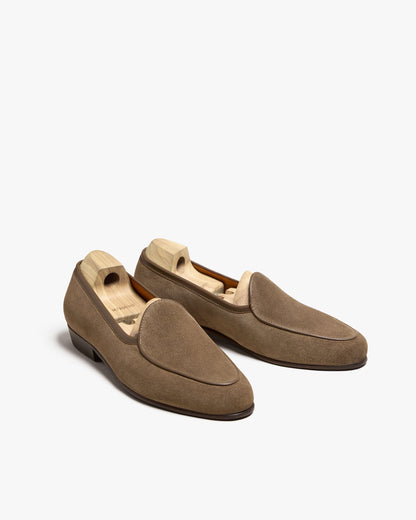 Myrqvist beige suede Belgian loafers