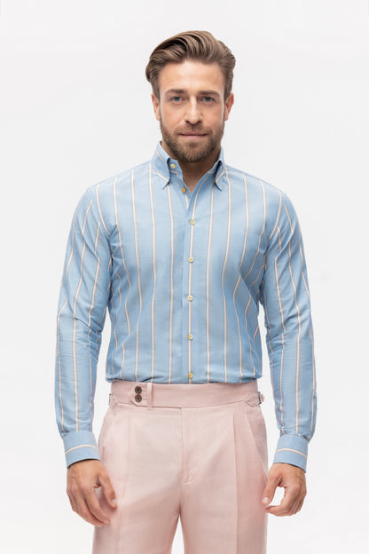 Blue retro-striped shirt